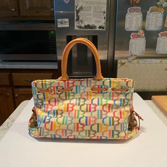 Dooney & Bourke Multicolor Monogram Leather Canvas Coated Tote - Picture 4 of 6